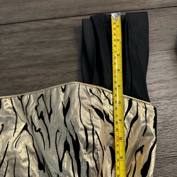 Gold Metallic & Black Party Dress - Size 12 - Picture 12 of 16